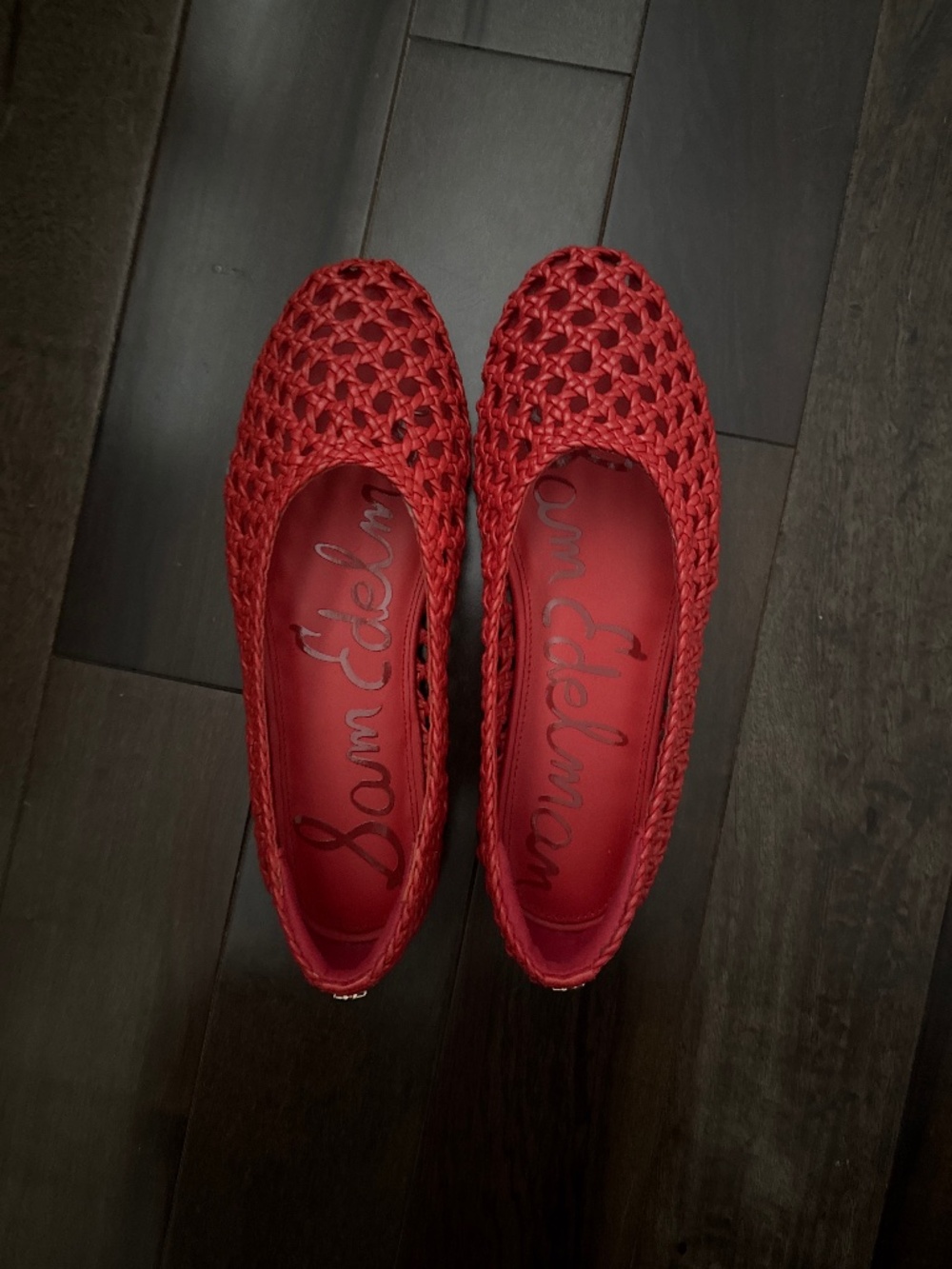 Sam Edelman Red Woven Flats